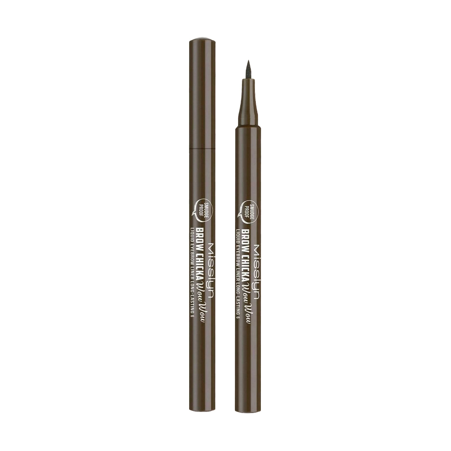 Олівець-підводка для брів Misslyn Brow Chicka Wow Wow Liquid Eyebrow Liner Long-Lasting 6 Ebony, 1 мл